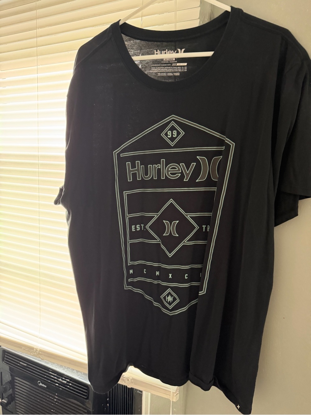 Hurley Men’s Black Graphic Short Sleeve Tee with Mint Logo